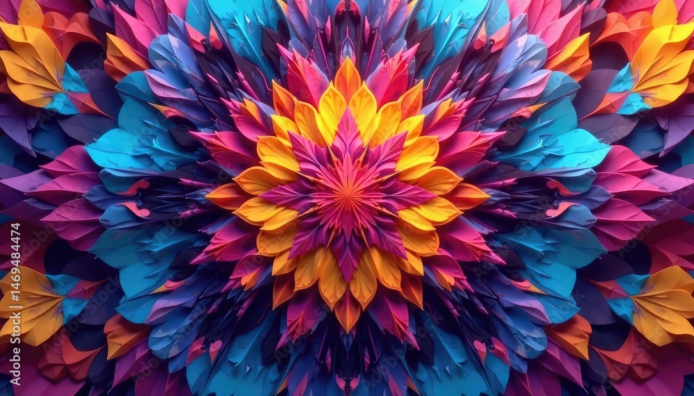 Geometric shapes, abstract kaleidoscope, vibrant colors, polygon, pattern, shapes