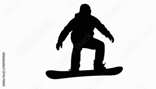 Helmeted snowboarder performing mid-air trick against white background, winter sports