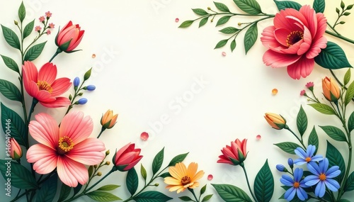 Nature-inspired floral elements create a flowing design , art, tileable