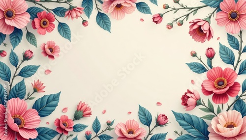 Soft paisley floral motif, muted pastel shades, motif, calm