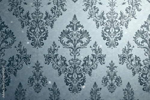 Subtle grey damask pattern with a geometric undertone , abstract, pattern