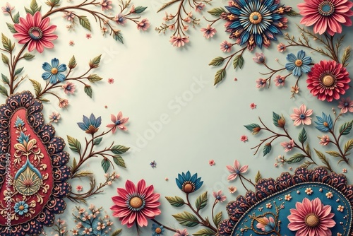 Subtle paisley pattern, muted colors, delicate details , design, home