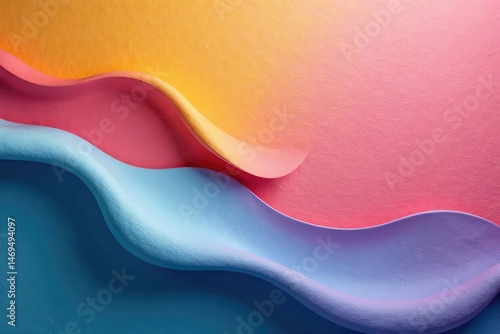 Subtle undulating curves, textured wallcovering, serene, abstract, geometric