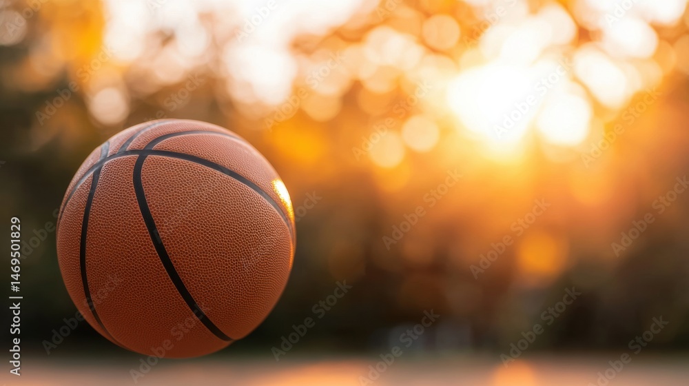 A basketball in mid-air. A basketball in mid-air.
