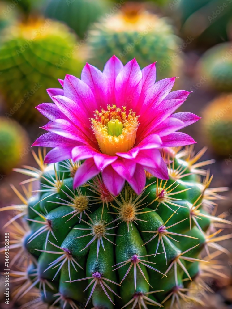 Prickly cactus flower details
