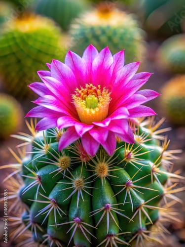 Obraz na płótnie Prickly cactus flower details w salonie