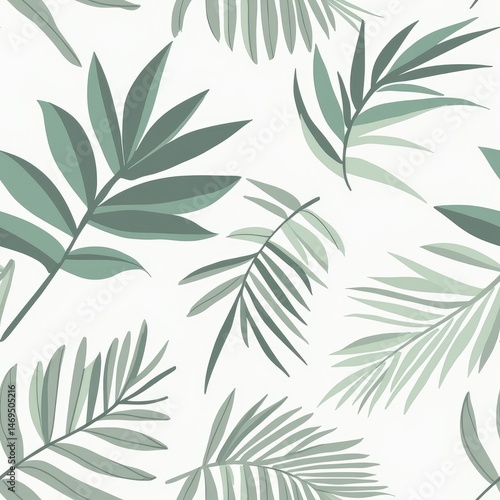 Tropical palm leaves forming a seamless botanical pattern