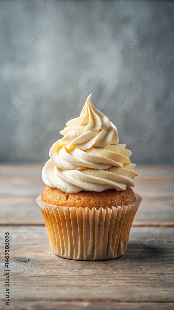 Cupcake with Whipped Cream Swirl