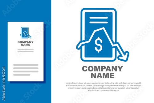 Blue Mobile stock trading concept icon isolated on white background. Online trading, stock market analysis, business and investment. Logo design template element. Vector
