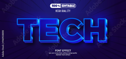 Tech text effect. Editable text effect
