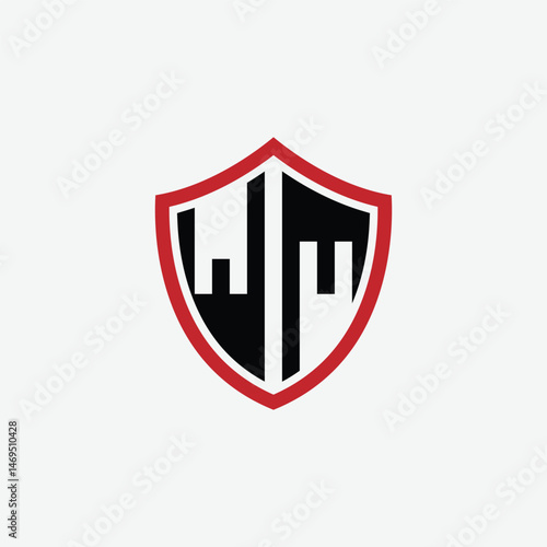 846 shield logo shape letter alphabet educational learning W M