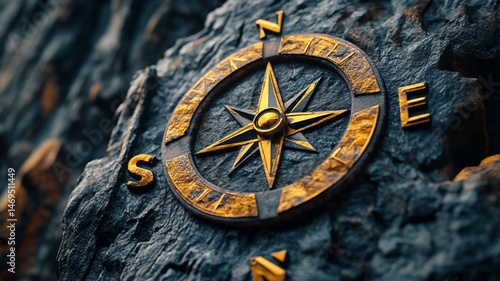 compass on a wooden background