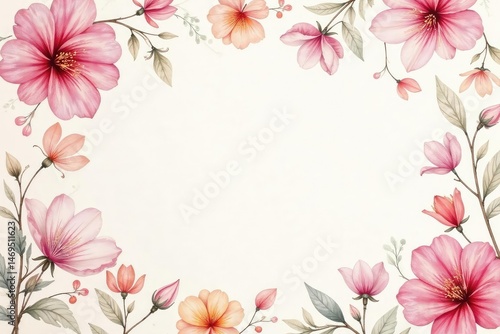 Delicate watercolor floral pattern on light background, watercolor, nature, background