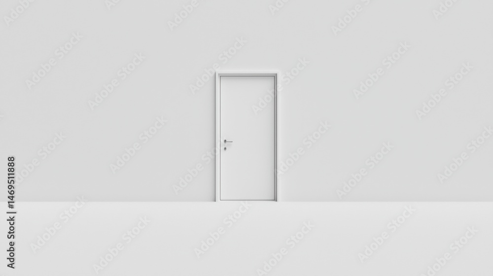 A white door in a white room. A white door in a white room.