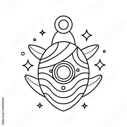 Micro Cosmos Celestial Tattoo Vector Design