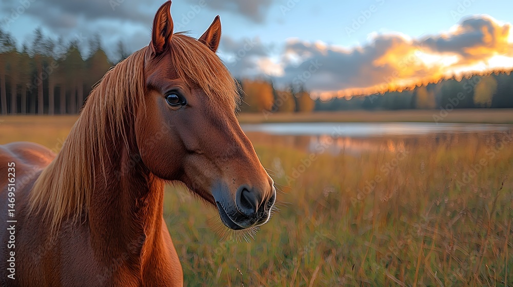 A close up of a horse s eye reflecting a serene farm landscape