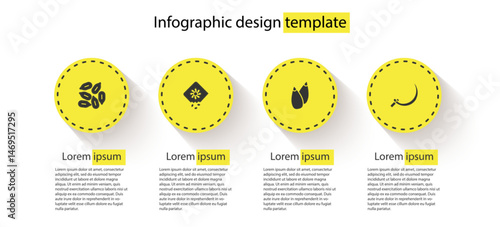 Set Seed, Pack full of seeds of plant, and Sickle. Business infographic template. Vector