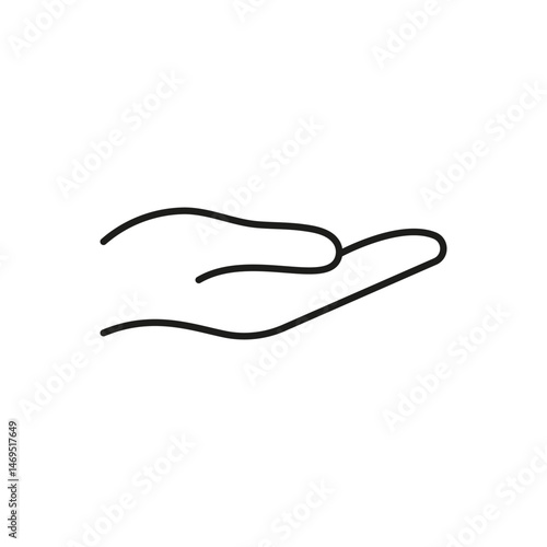 Open Hand Palm Up Line Icon. Offering, Giving, And Receiving Gesture Outline Symbol. Support And Assistance Representation. Editable Stroke. Isolated Vector Illustration