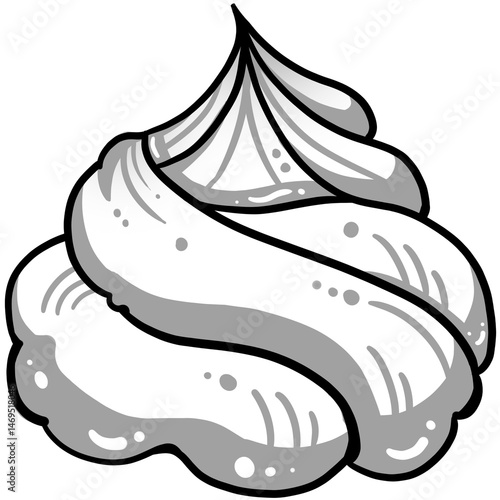Cute Whipped Cream Illustration in Flat Style