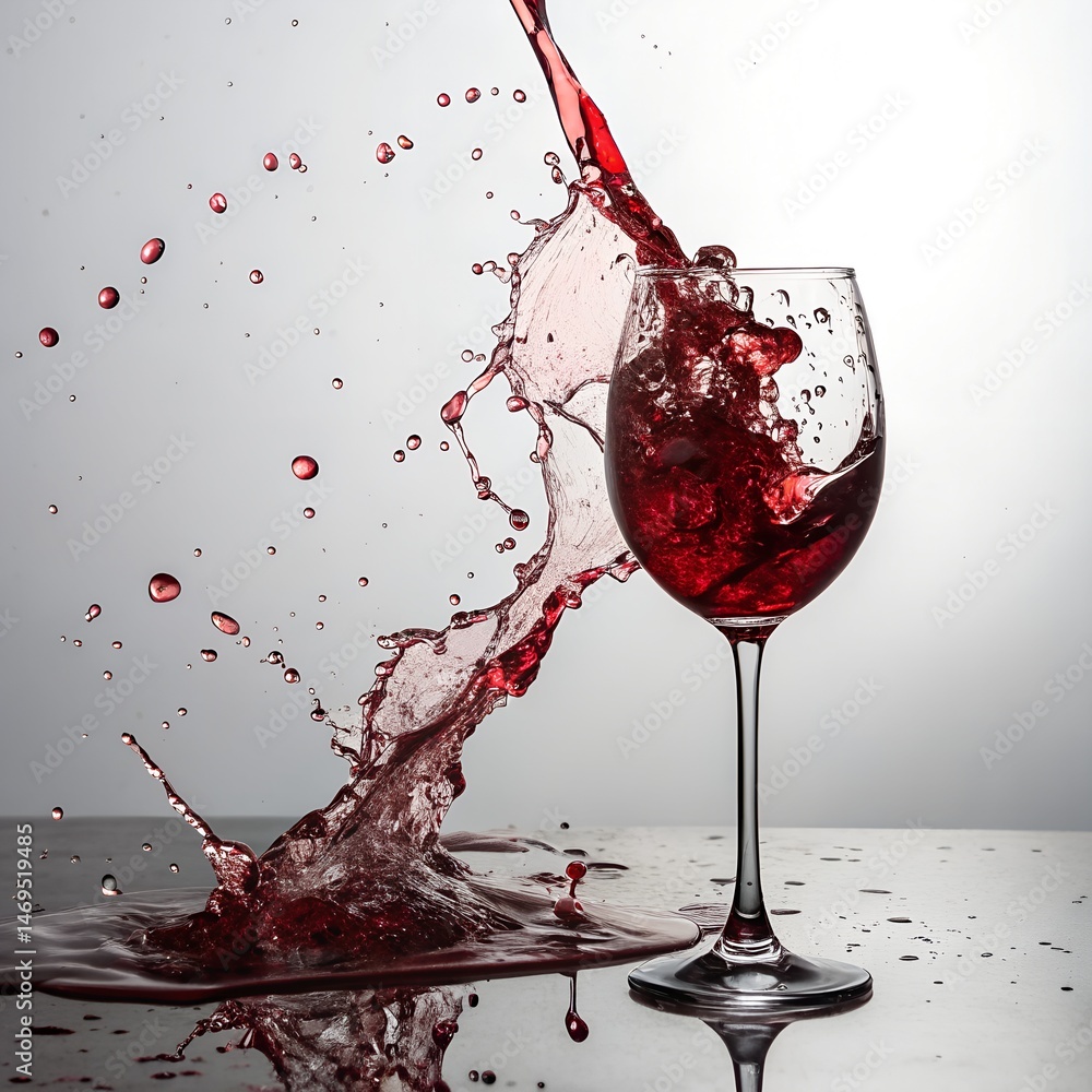 Fototapeta premium red wine splash
