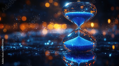 A captivating hourglass, symbolizing the passage of time.
