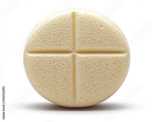 Obraz na płótnie Image of Aspirin Tablet with Detailed Texture Isolated on Pure White Background Depicting Medicine and Healthcare Concepts w salonie