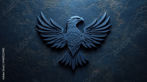 Wallpaper Mural Dark eagle emblem on a textured stone background Torontodigital.ca