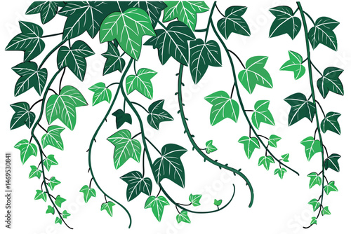 50 lush green leafy vines, cascading tropical foliage, dense overgrowth, vibrant verdant tendrils, luxuriant verdant foliage, nature's exuberant growth, verdant organic botanical tapestry, verdant tra