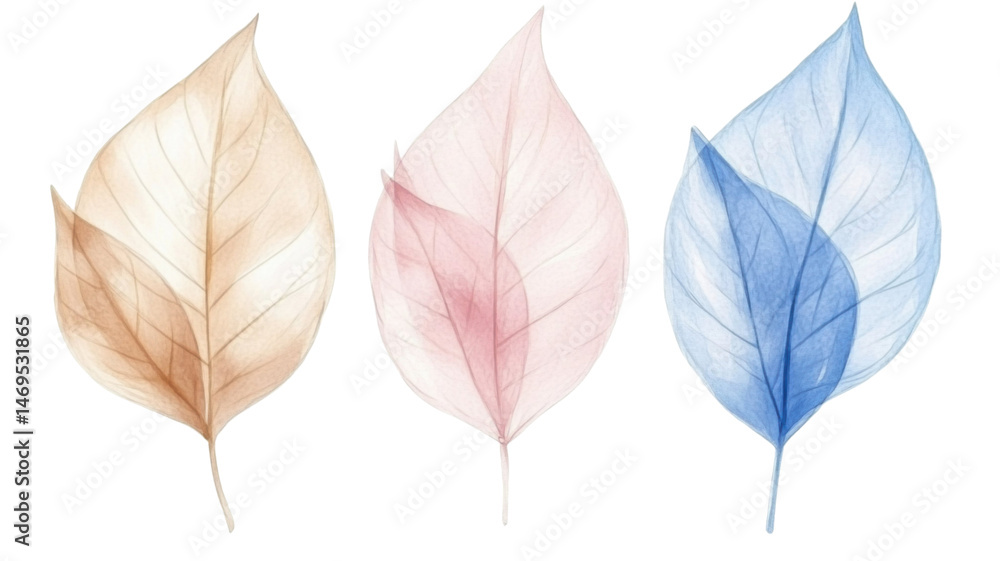 Obraz premium Title: Delicate Watercolor Composition Featuring Soft Botanical Elements and Pastel Tones in PNG