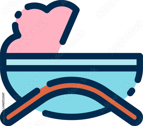 baby crib illustration on a white background    