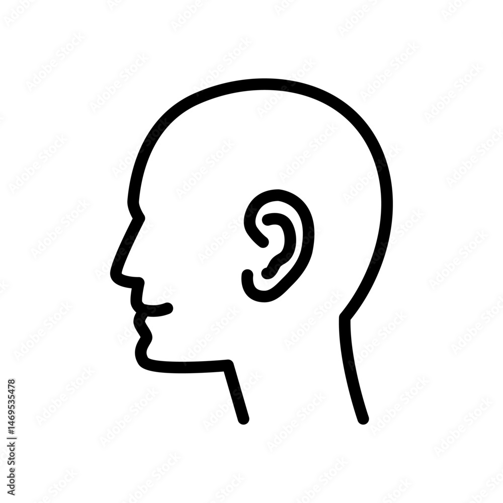 A simple illustration of a persons profile icon. Avatar and human head icon line style. Vector symbol isolated on white background. A simple illustration of a persons profile icon. Avatar and human head icon line style. Vector symbol isolated on white background.