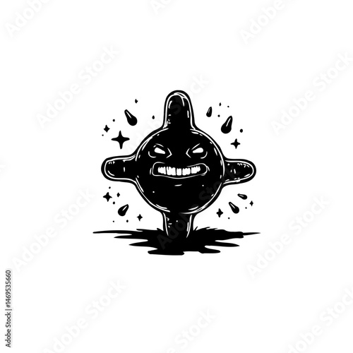 Canvastavla Enigmatic ink creature radiating mischievous aura with playful malevolence