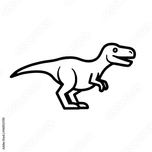 Contemporary Velociraptor Icon Set with Minimalist Flat Design and Unique Outlines for Vector Graphics