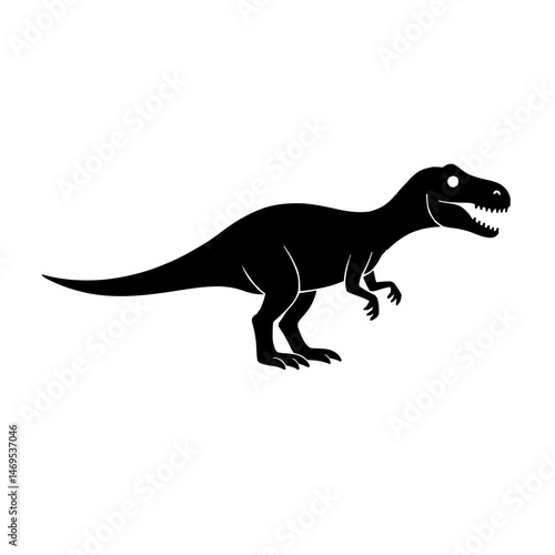 Elegant Allosaurus Themed Iconography Collection in Flat Vector Style with Clean and Innovative Outlines for Modern Graphic Resource Use