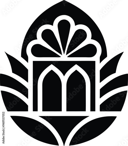 atrium stencil icon vector illustration