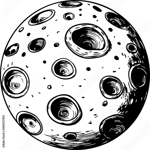 Exploring the mysterious surface of the moon outer space illustration artistic close-up lunar features