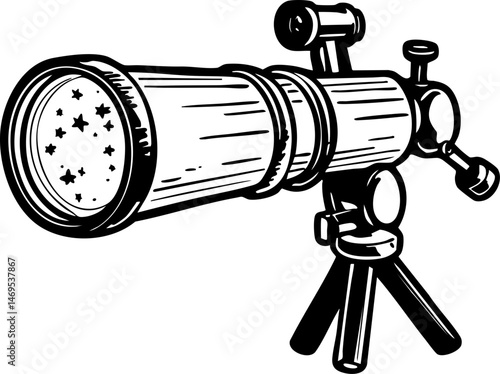 Exploring the universe astronomy enthusiasts observatory illustration cosmic environment close-up view celestial concepts