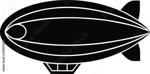 blimp stencil icon vector illustration