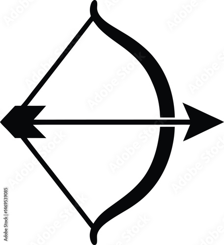 bow and arrow stencil icon vector illustration