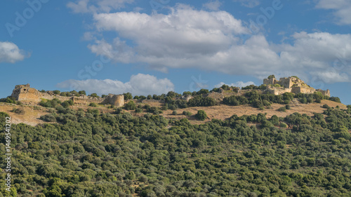 Ruins of the Nimrod Fortress near Mount Hermon in the Golan Heights in northern Israel