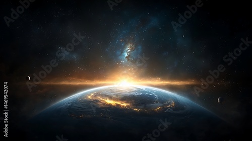 Earth sunrise in space