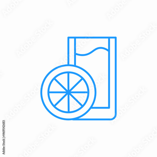 citrus juice glass icon sign vector