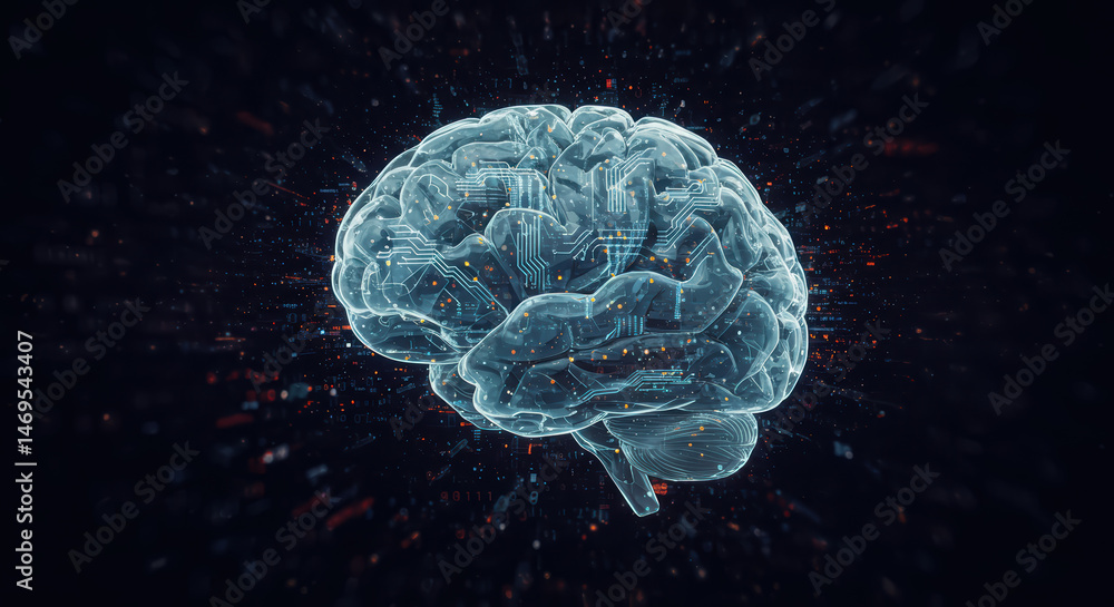 Digital brain illustration technology Digital brain illustration technology