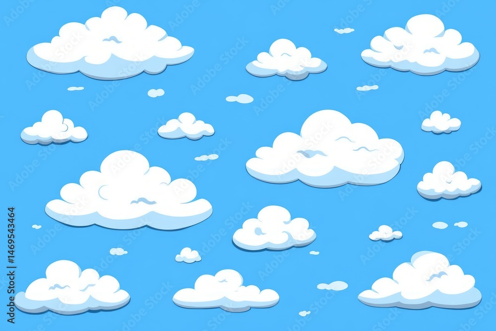 Pixelated Clouds In A Blue Sky Pixelated Clouds In A Blue Sky