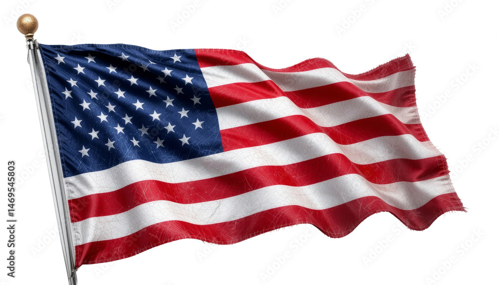 Fototapeta premium Celebrating freedom american flag waving in the breeze outdoor setting photography vibrant colors close-up view national pride