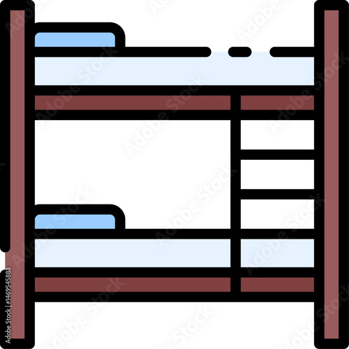 bunk bed illustration on a white background    