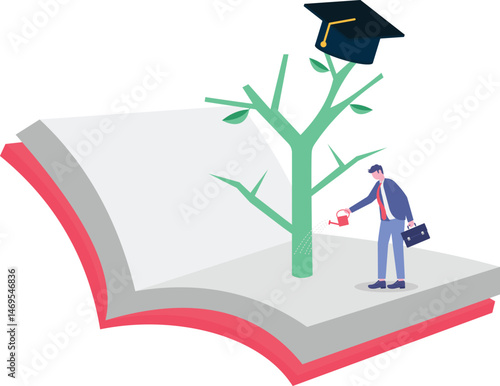 Social media illustration, business concept, web design

