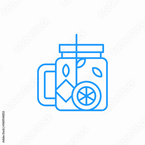 fruit tea jar icon sign vector