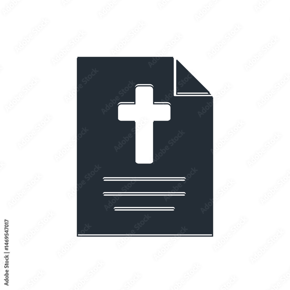 Fototapeta premium Black Greeting card with Happy Easter icon isolated on white background. Celebration poster template for invitation or greeting card. Vector