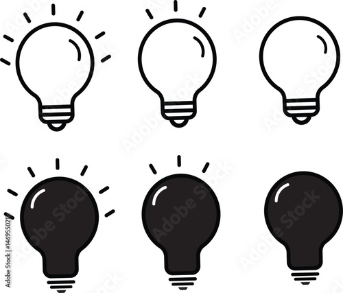 Idea icon. Light bulb sign. management lamp concept. Development, management icon set. isolated in modern outline symbols illustration
